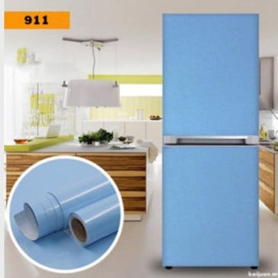Picture of Fridge Sticker Wallpaper Vinyl  Decal Wrap PVC Self Adhesive Sticky Back Plastic Home Decor Plain 6.6 x 2 feet or 2mx60cm Natural White Marble and 3D Background , Warp, Skin Sticker (200 x 60cm) Multicolor