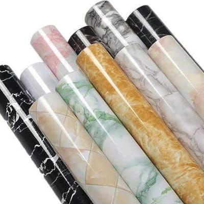 Picture of PVC Vinyl Self Adhesive Marble Wallpaper- 3M – Waterproof & Oil-Proof Wall Sticker for Kitchen, Furniture, Cupboards, Table Top & Floor (60x300cm) 