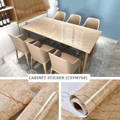 Picture of Marble Pattern Stickers Self Adhesive Waterproof Kitchen Furniture Renovation Wallpaper ( 20 sqf ) Multicolor