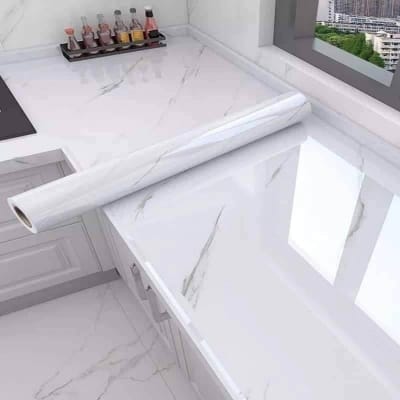 Picture of Kitchen  OIL Resistance White Marble Paper ( Length 4 Feet & width 2 Feet ) 120cm x 60cm Multicolor