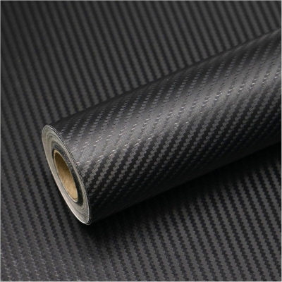 Picture of 3D Carbon Fiber Vinyl Wrap Sheet | 24"×48" Self-Adhesive Twill Weave Film | Car & Bike Sticker DIY Decal for Hood, Dashboard, Phone, Laptop Black