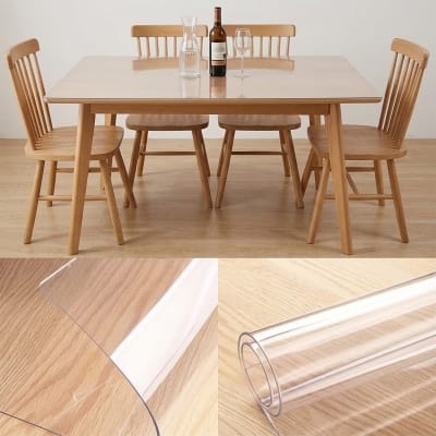 Picture of Super Clear Transparent PVC Crystal Sheet - 4x4 Feet (16 SQF) | Waterproof & Durable | Table & Surface Protector 