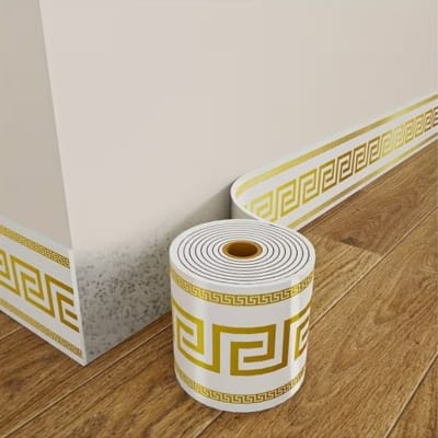 Picture of Skirting  Sheet Wall Baseboard Trim Waterproof Self Adhesive Floor Corner Edge Protector Strip  - Peel and Stick PVC -  5M 