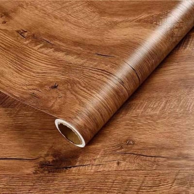 Picture of Self Adhesive Wood Grain Furniture Stickers PVC Wallpaper cabinets Gloss Film Vinyl Counter Top Decal (10'X2' 20 square feet ) Multicolor