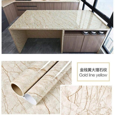 Picture of Marble Pattern Stickers Self Adhesive Waterproof Kitchen Furniture Renovation Wallpaper ( 20 sqf ) Multicolor