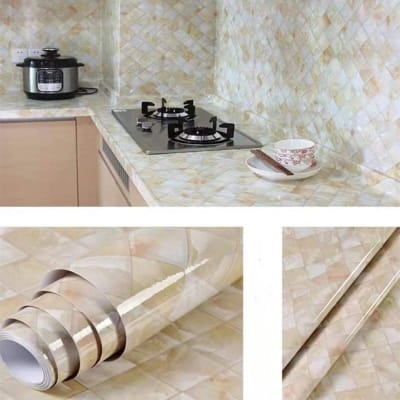 Picture of 120x60CM Self Adhesive Marble Pattern Stickers Waterproof Kitchen Furniture Renovation Wallpaper - Sticker Multicolor