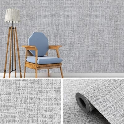 Picture of Self-Adhesive Grey Plain Linen Textured Wall Sticker Vinyl 5mx120cm  Wallpaper Rolls ( 66 sqf ) Multicolor