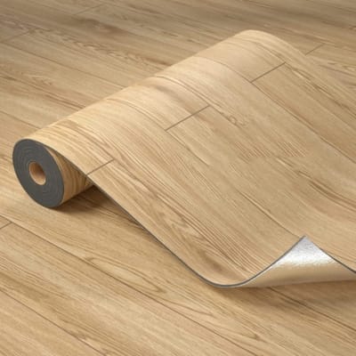 Picture of Self Adhesive Wood Effect Vinyl Flooring - 1.5mm Thick PVC Decking Roll - Laminate Floor Covering (Antique Oak) - 200x60 cm Multicolor