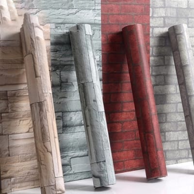 Picture of 3D Brick Wallpaper Self Adhesive PVC Waterproof Wall Sticker 60cm x 3m | Living Room Bedroom Kitchen Wall Decor I Heritage Express 