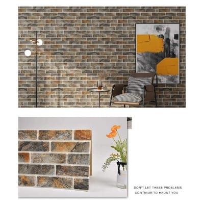 Picture of 3D Wallpaper Sticker Wall Decals Self Adhesive PE Foam Wallpaper - 10 Pes Multicolor