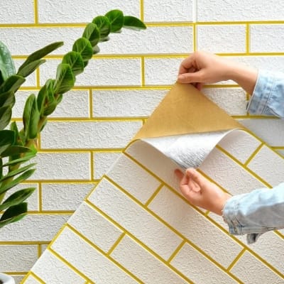 Picture of 4 sheet 3D Stereo Wall Stickers Self-adhesive Decoration Sticker Panels  6mm Foam Wallpaper  70cm * 70 cm 