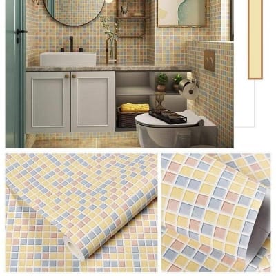 Picture of 3D Wall Stickers Wallpaper for Living Room Bedroom – Self Adhesive Embossed PVC Wallpaper – Waterproof Removable Home Decor Wall Sticker (width 60cm or 24inch) 