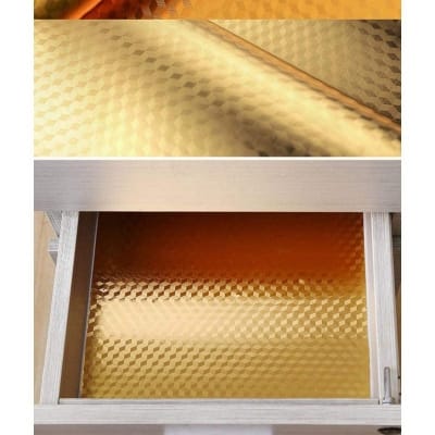 Picture of Kitchen Stickers Oil Proof Wall Sticker-Rewup Aluminum Foil Rust Resistant Self Adhesive Contact Paper for Home Waterproof Self-Adhesive Easy to Clean 60 cm x 300 cm (Golden 3D Stickers) Multicolor