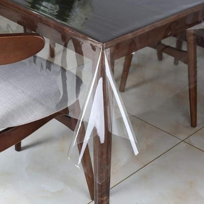 Picture of 96 x 54 inch - Clear Vinyl Tablecloth Protector Waterproof/Oil-Proof Plastic Rectangle Transparent Sheet Table Cover CLEAR