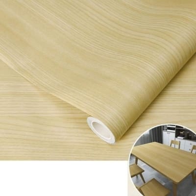 Picture of Fantasnight Wood Vinyl Wrap Sticky Back Plastic Roll Dark Brown Self Adhesive wallpaper Wooden Peel and Stick for Furniture Surfaces Walls Countertop DIY 