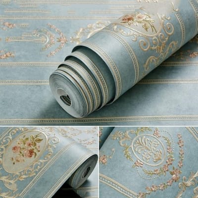Picture of Embassed floral wallpaper collection adhesive 57 square fit roll-refrigeration and decoration-modern and trendy - Vintage Choice 