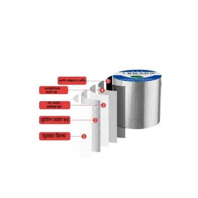 Picture of Waterproof Aluminum Butyl Rubber Sealing Tape - Strong Leakproof Repair Tape for Roof, Pipe, Tank, Wall Crack - 10ft x 2inch Silver