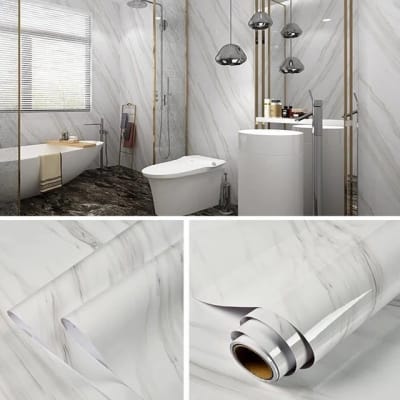 Picture of OIL Resistance Waterproof White Marble Paper ( Length 4 Feet & width 2 Feet ) 120 x 60cm Multicolor