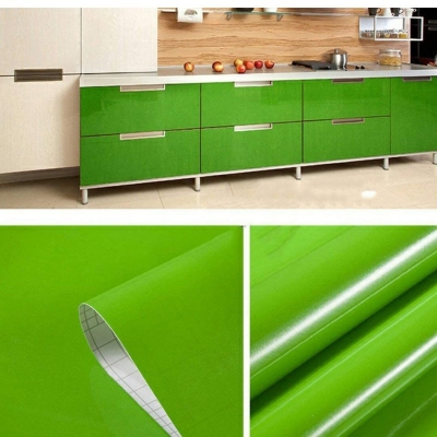 Picture of Self Adhesive Vinyl Sticker-3m*60cm Glossy Finish for Wall Door Table Furniture Fridge Sticker (Green, 24x120 inch) Green