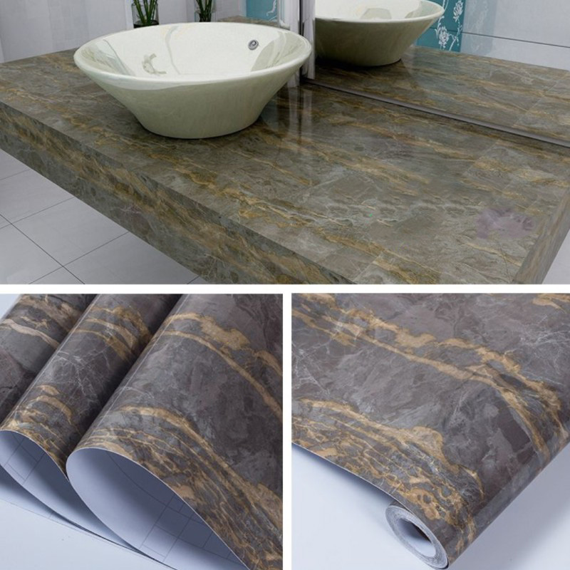 Picture of 2 * 13 ft. - Wallpaper Glossy  Peel and Stick Self-Adhesive Contact Paper Waterproof Home Decoration Backsplash (400*60cm) 