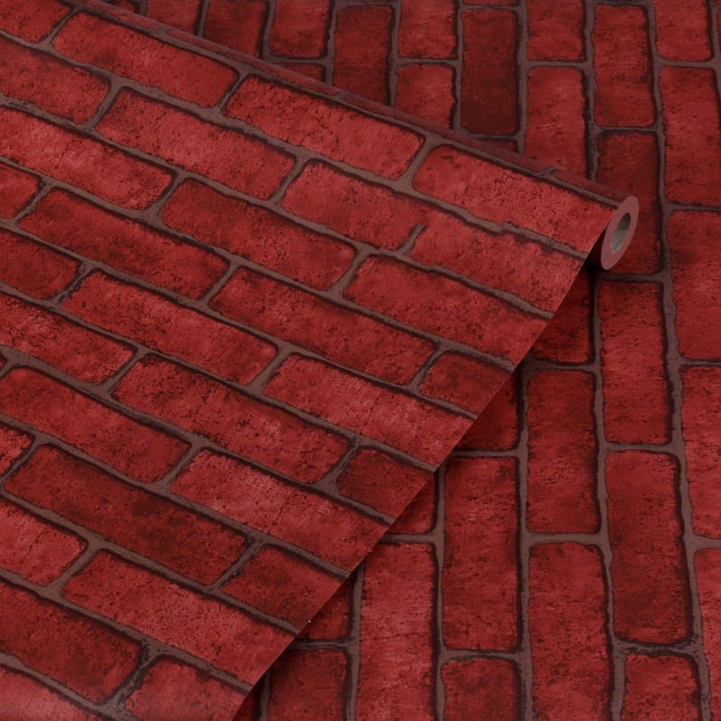 Picture of 24 x 48 Inches Self-Adhesive Shelf Liner, Moisture Proof Drawer Paper Shelf Liner Mildew Proof Antifouling Contact Paper,Red Brick Multicolor