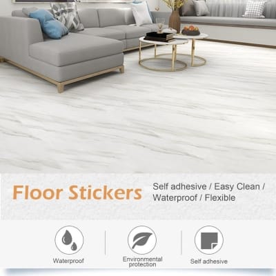 Picture of Heritage Express High-Quality Waterproof Geometric Patterned Vinyl Flooring Mat, Non-Slip, Durable Home Decor - 50 sqft 