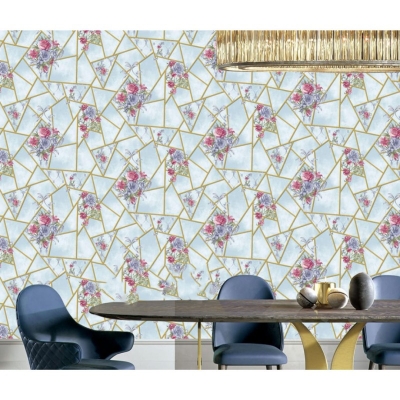 Picture of Luxury Wallcovering Beautiful Golden Flower Wallpaper ( 10m* 53cm Roll ) Multicolor