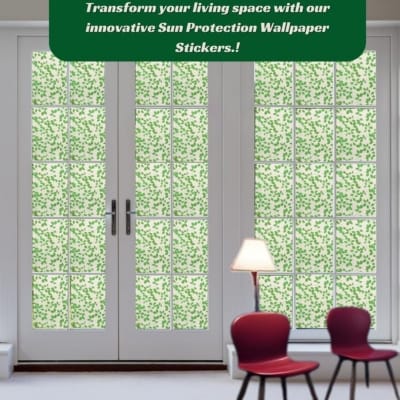 Picture of New Patterns 48*24 inch Frosted Window Film – Decorative Privacy Self-Adhesive Glass Sticker for Home, Office & Bathroom (Multiple Designs) 
