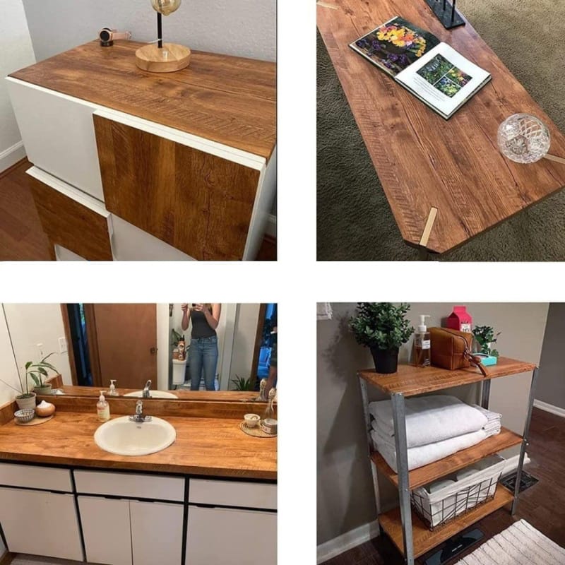 Picture of Wood Grain Contact Paper Vinyl Self Adhesive Shelf Drawer Liner for  Cabinets Shelves Table Arts and Crafts Decal - 3m*60cm or 20sqf Multicolor
