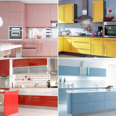 Picture of 1pc Solid Color (10/2 feet ) Kitchen Oil Resistant Stickers Thickened Waterproof And Moisture-proof Wallpaper Furniture Cabinet Renovation Wall Stickers Living Room Bedroom Vinyl Self Decorative Wallpaper (3m*61cm) 