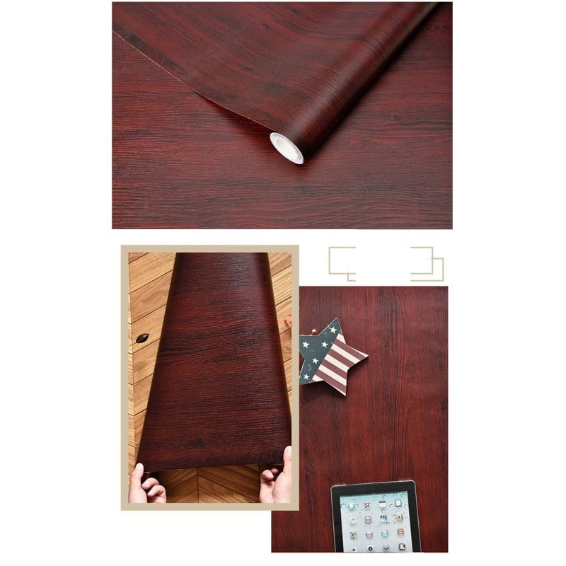 Picture of Fantasnight Wood Vinyl Wrap Sticky Back Plastic Roll Self Adhesive wallpaper Wooden Peel and Stick for Furniture Surfaces Walls Countertop DIY 