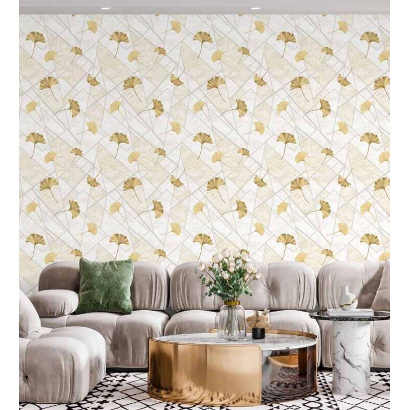 Picture of Maple leaf 10m*53cm wallpaper living room wallpaper three dimensional environmental protection interior wallpaper Multicolor