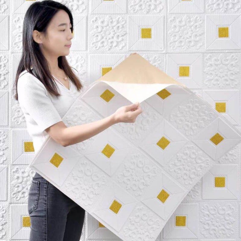 Picture of 4P Wall Stickers Self-adhesive Decoration Sticker Roof Panels Foam Wallpaper  Home 70cm * 70 cm 