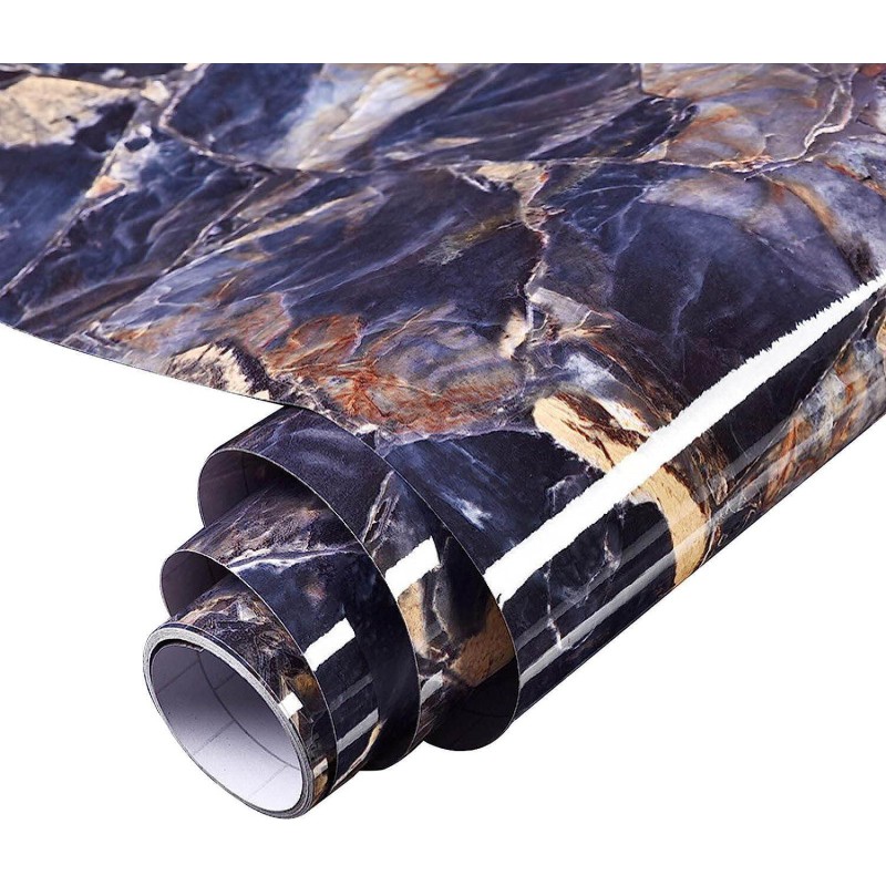 Picture of Elegant Marble Pattern PVC Wall Sticker for Home Decor, Peel & Stick Marble Effect Decal for Kitchen Cabinets, 10m Roll or 66sqf Roll 