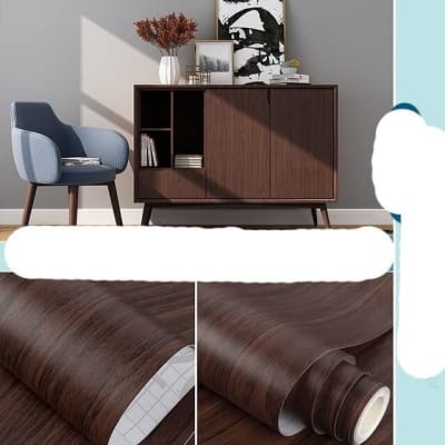 Picture of Fantasnight Wood Vinyl 120x61cm  Wrap Sticky Back Plastic Roll Dark Brown Self Adhesive wallpaper Wooden Peel and Stick for Furniture Surfaces Walls Countertop DIY Multicolor