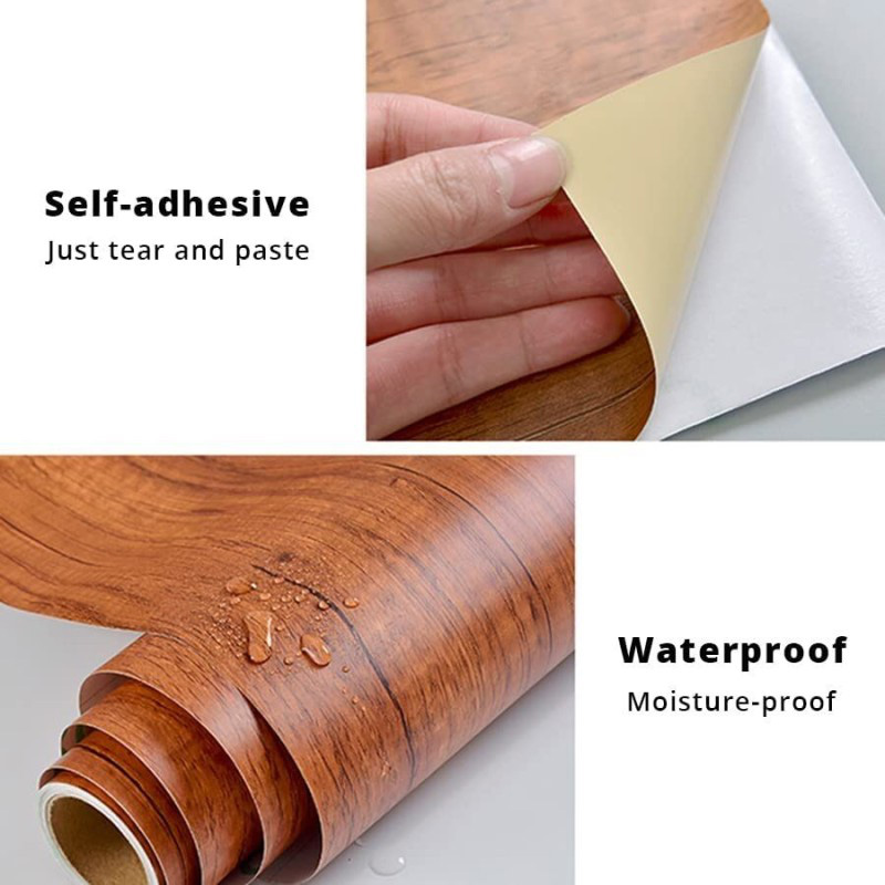 Picture of Heritage Express Self-Adhesive Wooden Veneer Furniture Liner 4x2 Feet - Waterproof & Moisture-Proof Home Decor Wall Sticker 