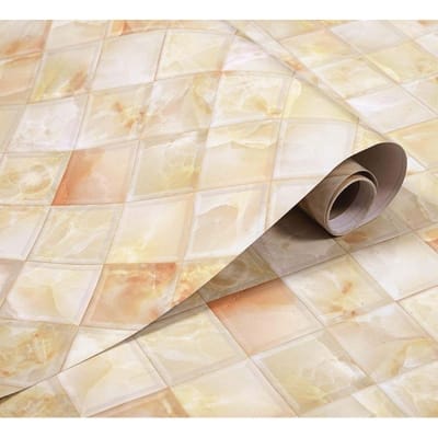 Picture of 120x60CM Self Adhesive Marble Pattern Stickers Waterproof Kitchen Furniture Renovation Wallpaper - Sticker Multicolor