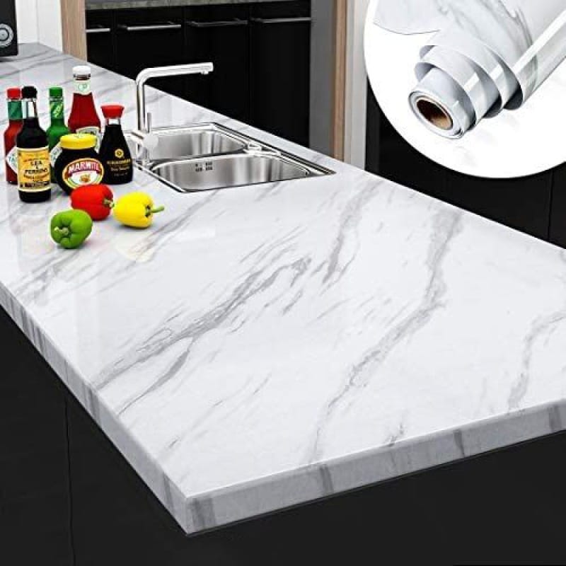Picture of Kitchen  OIL Resistance White Marble Paper ( Length 10 Feet & width 2 Feet ) 20 Square Feet White Marble