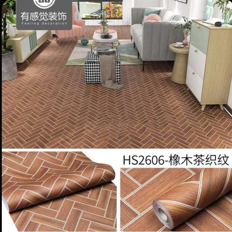 Picture of 1 Roll Thick Self-Adhesive Floor Sticker, Red Brick Pattern, For Bedroom, Living Room, Kitchen, Bathroom - Non-Slip, Waterproof, Heat Resistant, Easy Installation, Removable Without Residue ( self-adhesive ) 13 sqf Multicolor