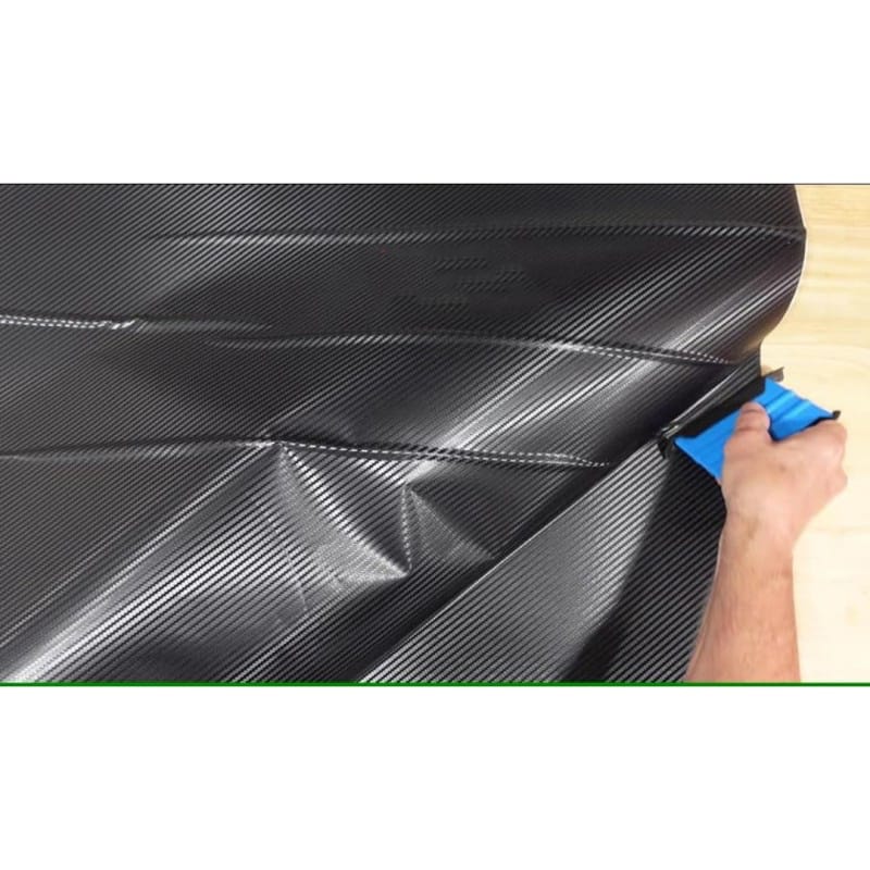 Picture of 3D Carbon Fiber Vinyl Wrap Sheet | 24"×48" Self-Adhesive Twill Weave Film | Car & Bike Sticker DIY Decal for Hood, Dashboard, Phone, Laptop Black