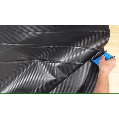 Picture of 3D Carbon Fiber Vinyl Wrap Sheet | 24"×48" Self-Adhesive Twill Weave Film | Car & Bike Sticker DIY Decal for Hood, Dashboard, Phone, Laptop Black