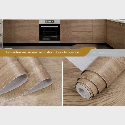 Picture of 6.6x2 ft.  Self Adhesive Wood Grain Furniture Stickers PVC Wallpaper Vinyl Counter Top Decal  ( Length 2m x width 60cm ) 13 Square Feet cs-4b