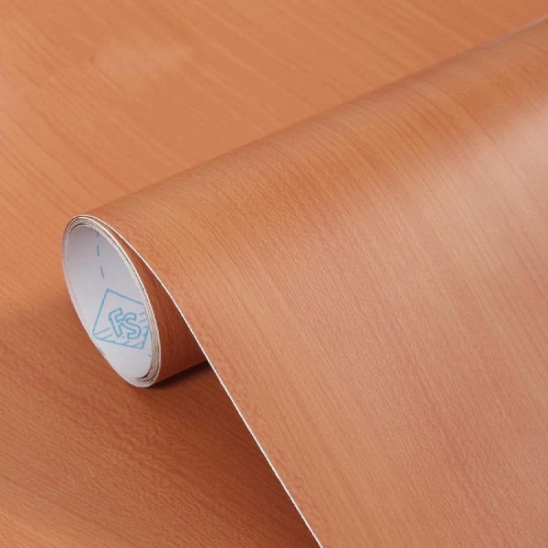 Picture of Waterproof Wood Pattern PVC Wallpaper Roll 33ft x 2ft (66 Sqft) | Self Adhesive Furniture Renovation Sticker | Oil Proof Peel & Stick Cabinet Countertop Wall Paper 