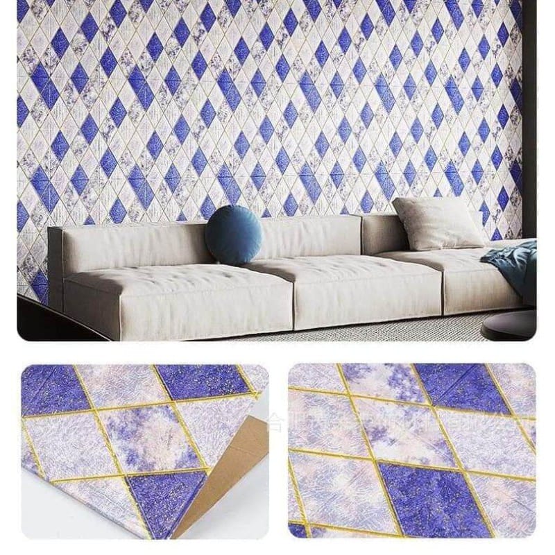 Picture of 4p - Self-adhesive 70x70cm 3D stereo foam wall wallpaper soundproof decoration living room TV background wall bedroom warm house ceiling ceiling room wallpaper 