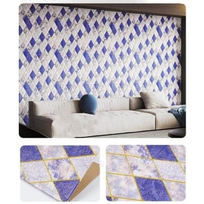 Picture of 3D Geometric  Wallpaper Waterproof  self adhesive Panels 10p - 27x27 inches 
