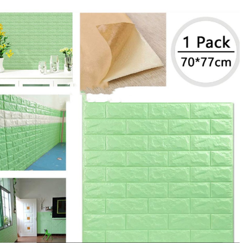 Picture of 3D Brick 2 pics 8mm thickness  PE Foam Wall Panel 3D Brick self-adhesive Wallpaper/stickers ( 27x30inch pics) Multicolor