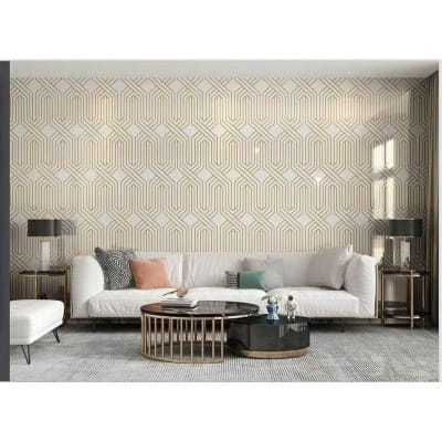 Picture of 3D Self Adhesive Foam Wallpaper Roll 60cm x 3m | Waterproof Peel & Stick Wall Sticker | High Glossy Grille Stripes TV Background Wall Decor 