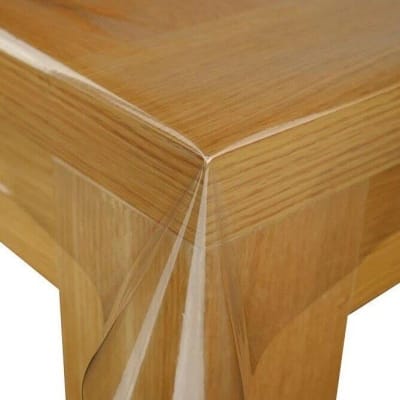 Picture of 96 x 54 inch - Clear Vinyl Tablecloth Protector Waterproof/Oil-Proof Plastic Rectangle Transparent Sheet Table Cover CLEAR