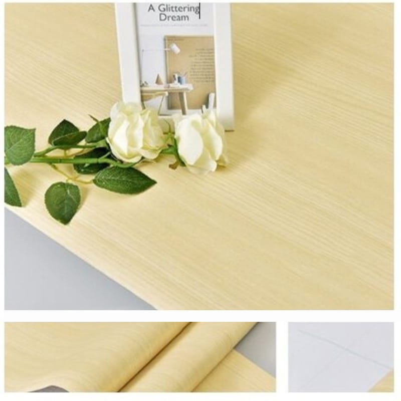 Picture of Fantasnight Wood Vinyl Wrap Sticky Back Plastic Roll Dark Brown Self Adhesive wallpaper Wooden Peel and Stick for Furniture Surfaces Walls Countertop DIY 