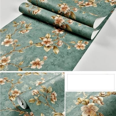 Picture of Embossed Floral Wallpaper Collection Adhesive  57 square feet Roll 
